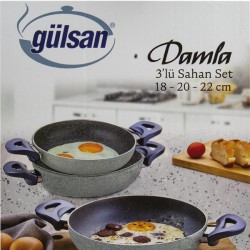 Gülsan Damla Granit 3’lü Sahan Set